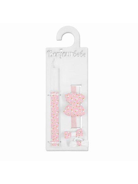 Λαμπάδα με Χειροποίητα Αξεσουάρ "BASIC PINK EASTER"