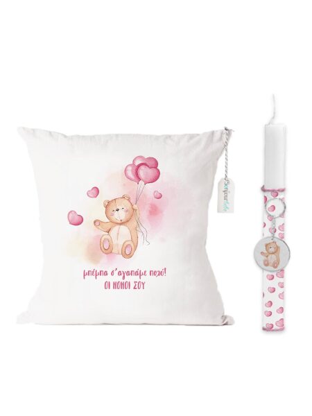 17 Λαμπάδα Πάσχα "Pink Teddy"