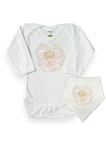 Girl Baby Shower  (Κορμάκι-Σαλιάρα)