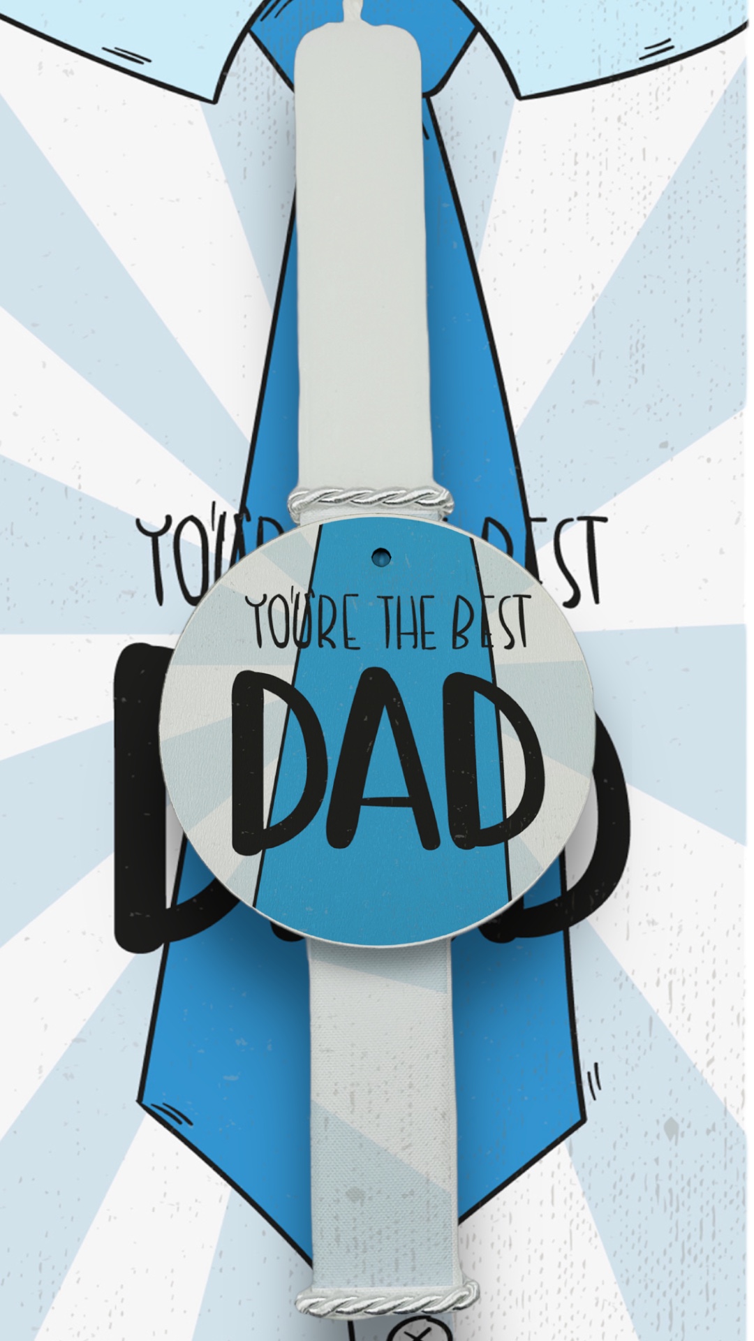 EASLOVED240002 Πασχαλινή Λαμπάδα Bonjourbebe με Θέμα "Dad"