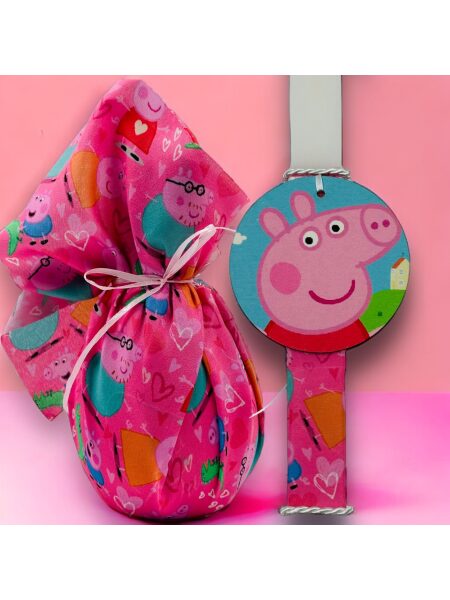 EASTER 24003 Πασχαλινό Σετ Bonjourbebe με Θέμα την "Peppa" (Λαμπάδα-Αυγό)