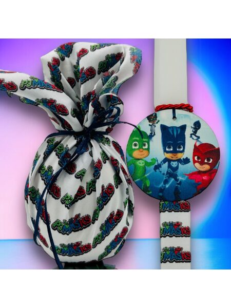 EASTER 24005 Πασχαλινό Σετ Bonjourbebe με Θέμα τον "PjMasks" (Λαμπάδα-Αυγό)
