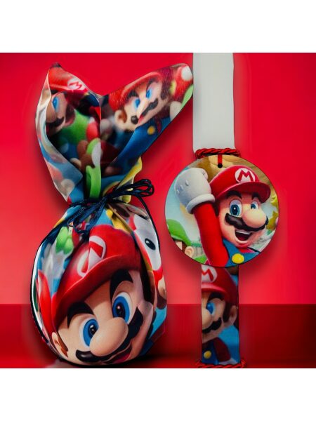 EASTER 24006 Πασχαλινό Σετ Bonjourbebe με Θέμα τον "Super Mario" (Λαμπάδα-Αυγό)