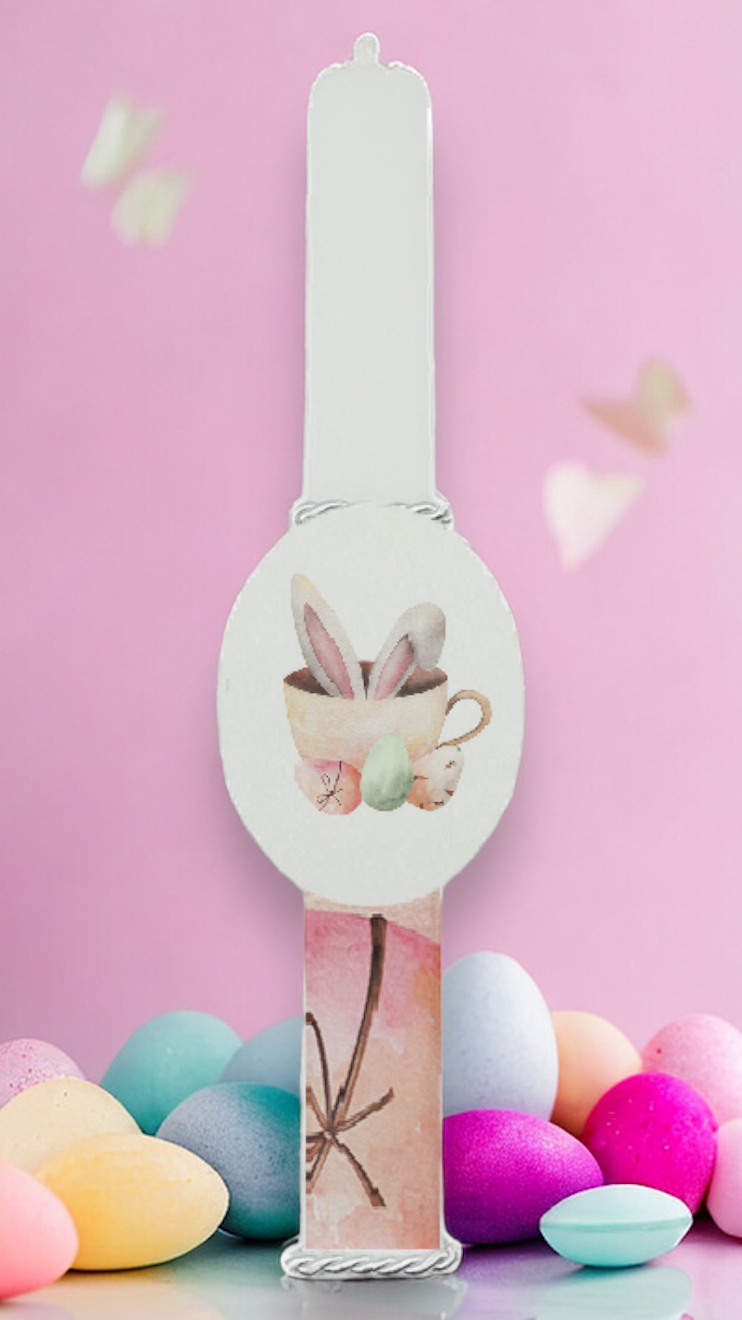EAS100024-3A Πασχαλινή Λαμπάδα Bonjourbebe με Θέμα "Rabbit Pink Ears"