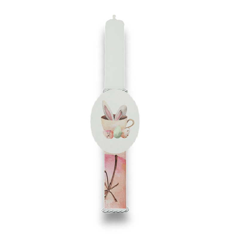 EAS100024-3A Πασχαλινή Λαμπάδα Bonjourbebe με Θέμα "Rabbit Pink Ears" - Image 2