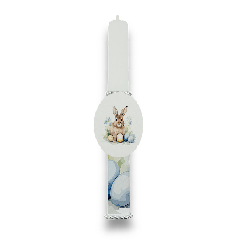 EAS100024-4A Πασχαλινή Λαμπάδα Bonjourbebe με Θέμα "Rabbit Blue Eggs" - Image 2