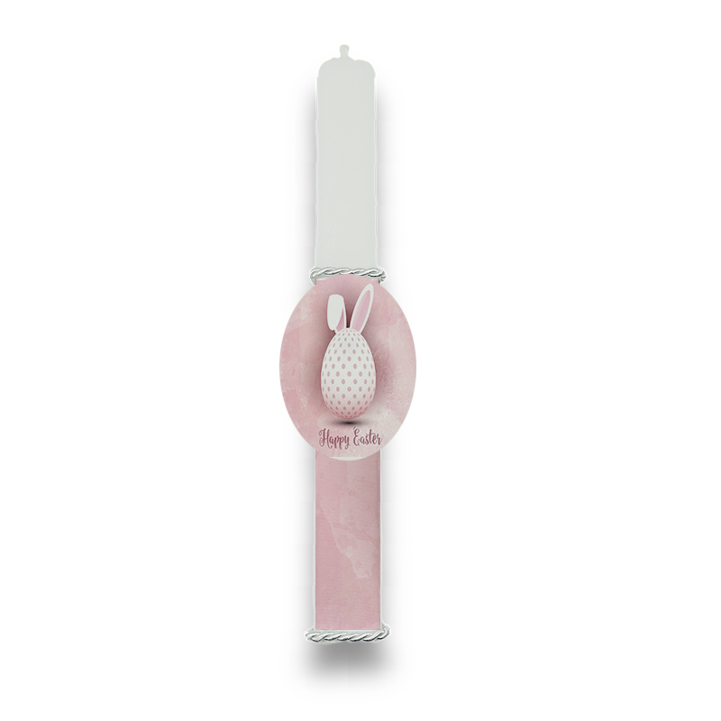 EAS100024-5A Πασχαλινή Λαμπάδα Bonjourbebe με Θέμα "Rabbit Pink Dots" - Image 2