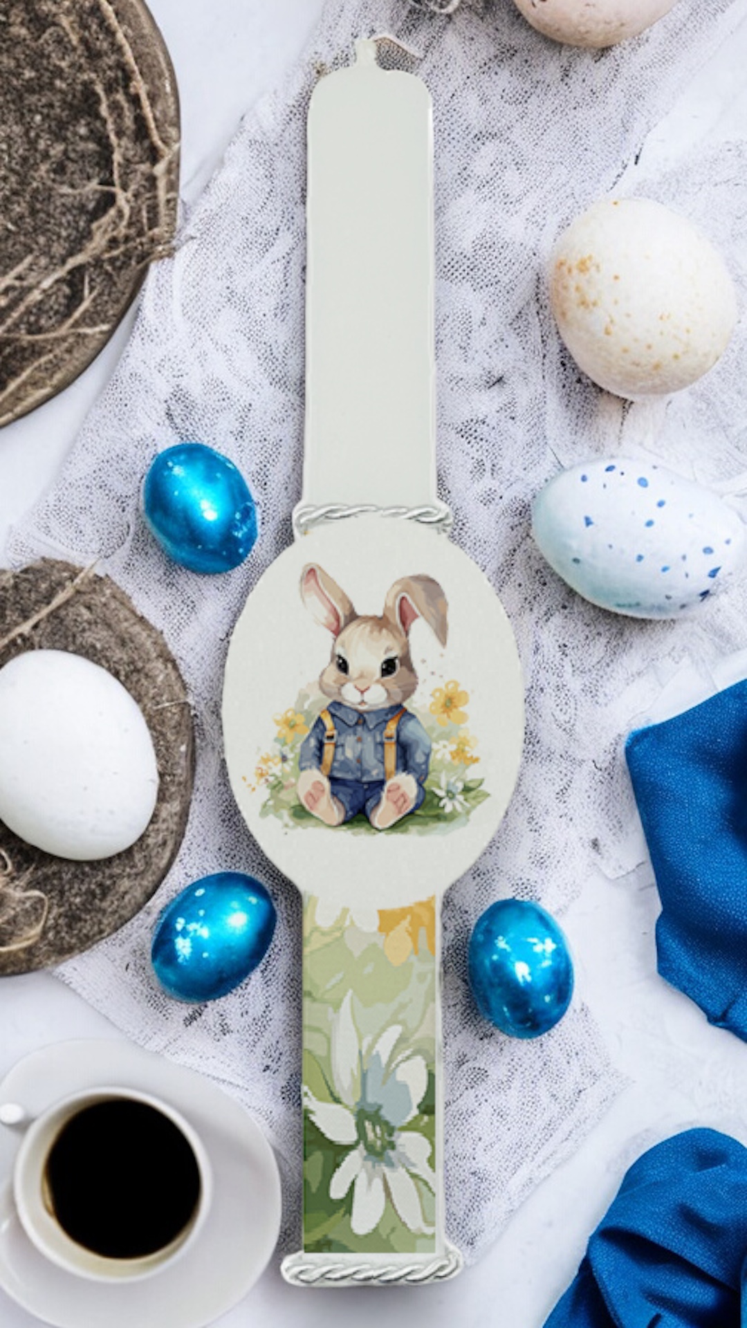 EAS100024-7A Πασχαλινή Λαμπάδα Bonjourbebe με Θέμα "Yellow Rabbit"