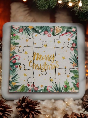 “Χριστουγεννιάτικο Ξύλινο Παζλ PUZZLE1515CHR202513a – Μοναδικό δώρο με ευχή και γούρι!”